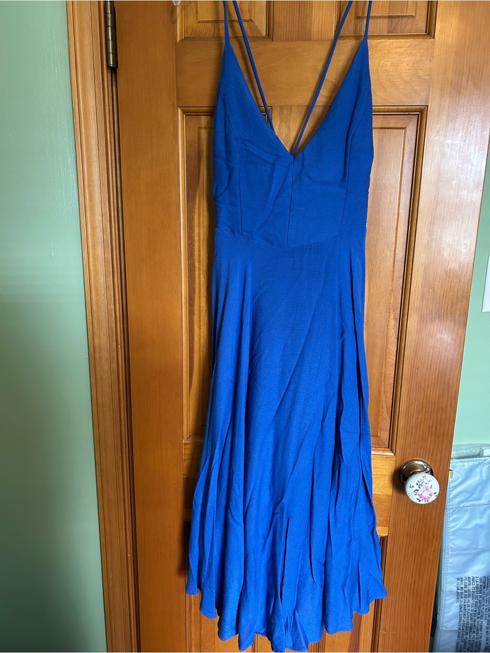 Lulus Blue Midi Lace Up Dress